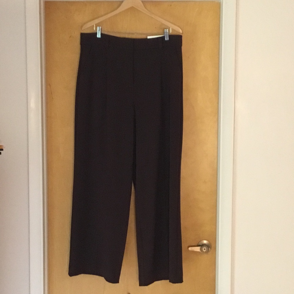 NWT LOFT Peyton Trouser Chocolate high-waist, wide leg Size 14